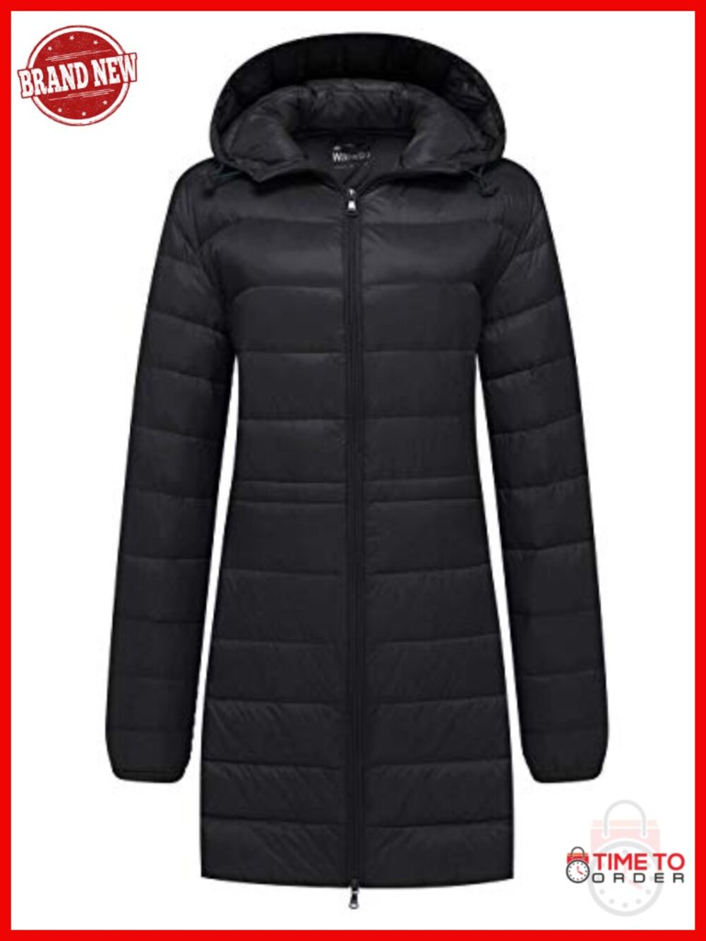 Women's Quilted Long Puffer Coat Hooded Lightweight Packable Winter Jacket